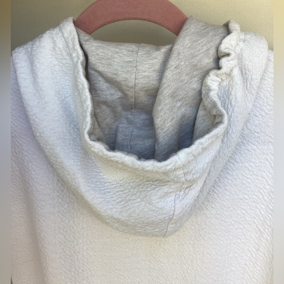 Liz Claiborne Hooded Textured Cotton Cardigan Sweatshirt Zip Up White - Small. - Picture 2 of 7